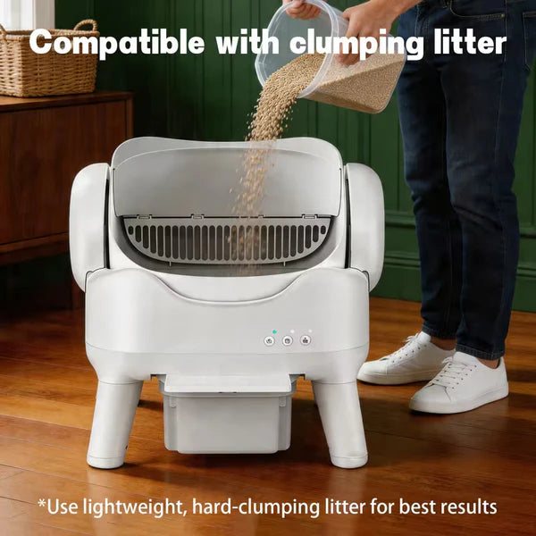 Open-Top Self-Cleaning Automatic Cat Litter Box