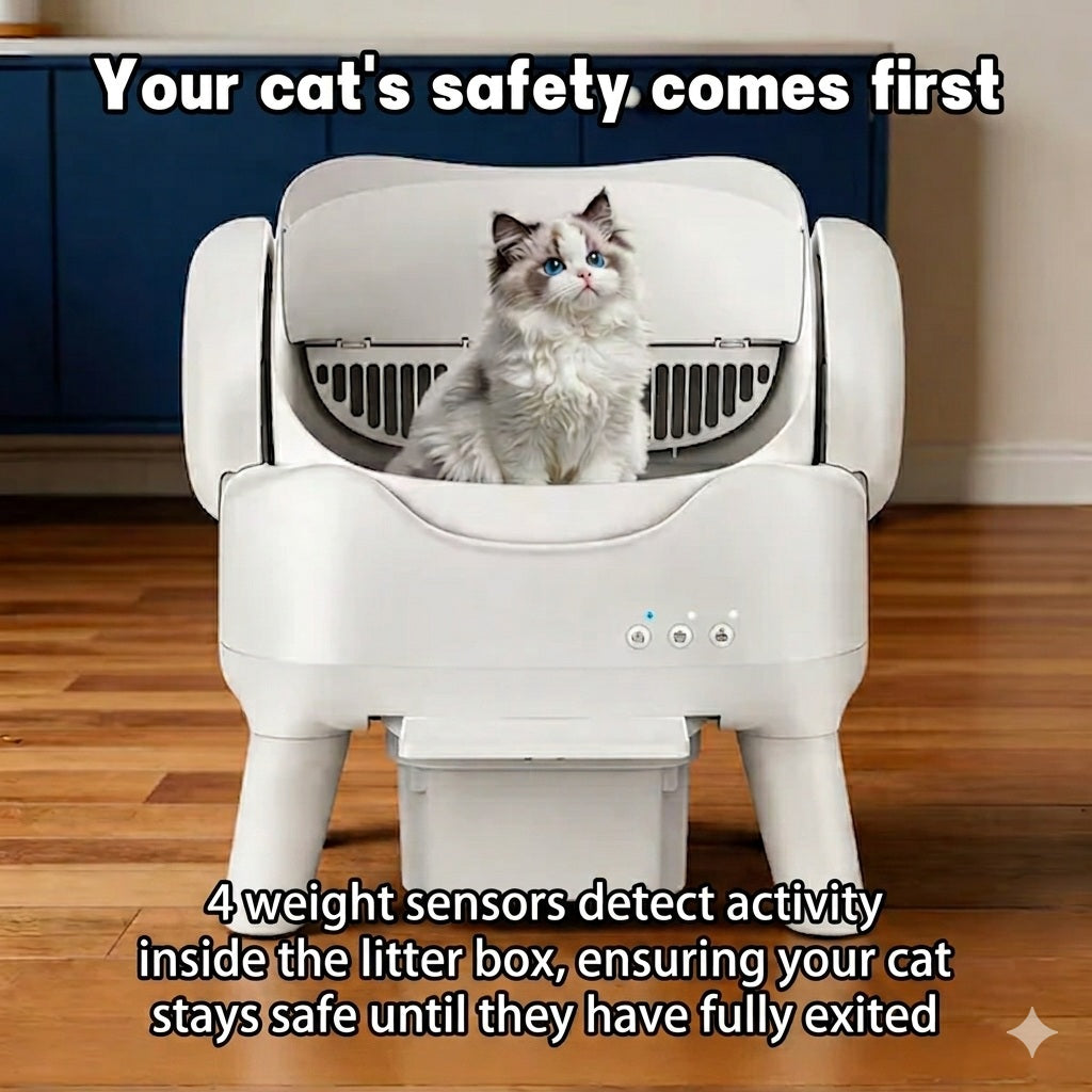 Open-Top Self-Cleaning Automatic Cat Litter Box